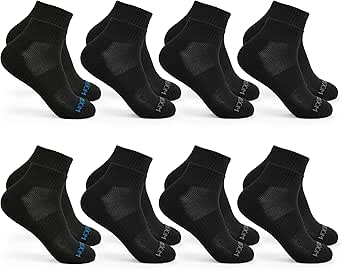 Fruit of the Loom Ankle Socks for Men - 8 Pairs - Arch Support, Cushioned, Athletic Quarter Socks - Mens Socks Size 6-12