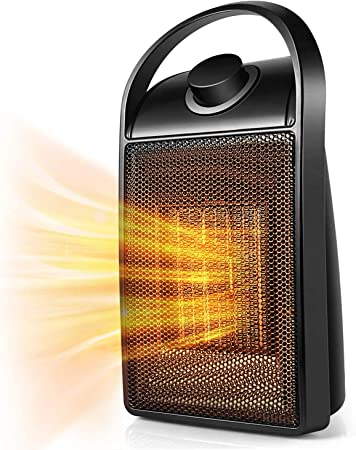 Space Heater, 2020 Upgraded Portable Quiet Ceramic Space Heater, 750W/1500W Ceramic Electric Heater Mini Desk Personal Heater with Tip-Over & Over-Heat Protection for Home/Office/Bedroom