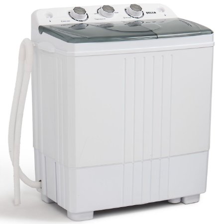 DELLA© Small Compact Portable Washing Machine 11lbs Capacity with Spin Dryer