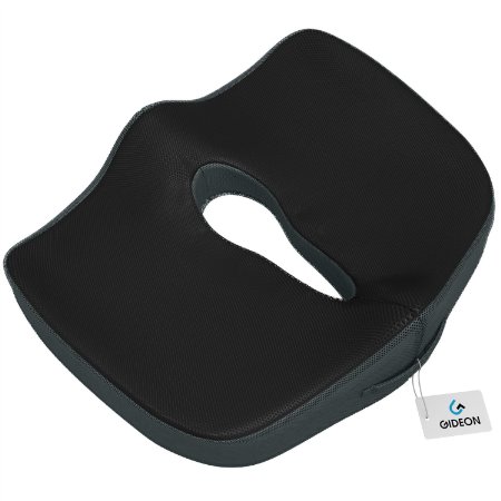 Gideon™ Premium Orthopedic Seat Cushion for Office Chair, Car, Truck, Plane, Wheelchairs, etc. - Provides Relief for Lower Back Pain, Tailbone, Coccyx, Sciatica, Pelvic Pain, Prostate, etc.