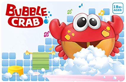 HOCHE Toy-Crab Musical Bubble Maker Fun Bath Toy,Automated Spout Bubble Machine Blower Maker with 12 Nursery Rhymes for Baby