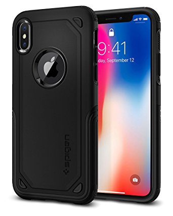 Spigen Hybrid Armor iPhone X Case with Air Cushion Technology and Secure Grip Drop Protection for Apple iPhone X (2017) - Black