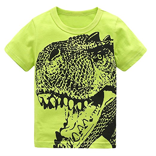 Boys Cotton Long Sleeve T-Shirts Dinosaur Tee Tops