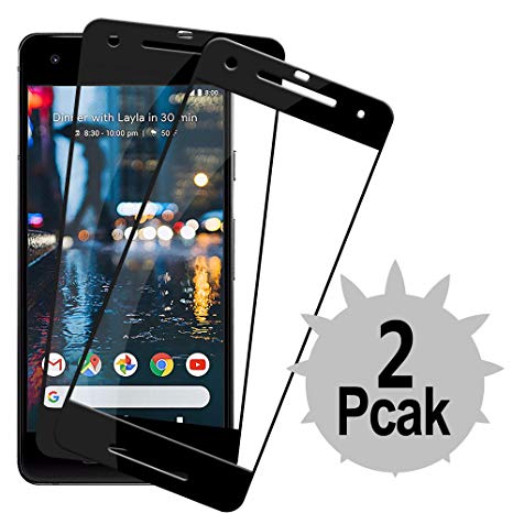 Pixel 2 Screen Protector,[Scratch-Prevention][Case Friendly] [Easy Application] Anti-Bubble Tempered Glass Screen Protector Compatible with Google Pixel 2 [2-Pack] Black