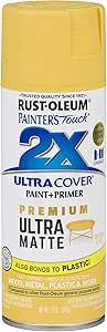 Rust-Oleum 331186 Painter's Touch 2X Ultra Cover Spray Paint, 12 oz, Ultra Matte Golden Leaf