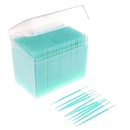 HonXins 1100 Pcs Plastic Toothpicks 2 Way Oral Dental Picks Brush Interdental Brush with Storage Box