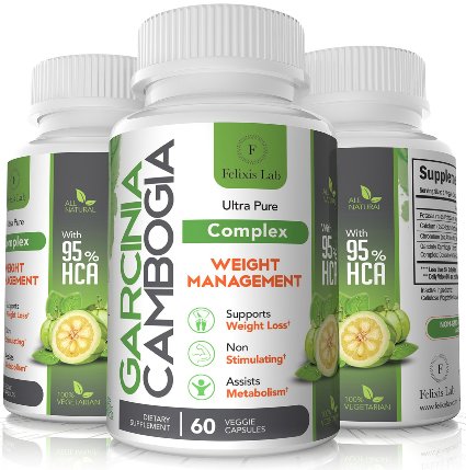 Appetite Suppressant Pure Garcinia Cambogia Extract 95% HCA, All Natural Weight Loss Pills, Potent Fat Burner & Carb Blocker to get Slim Fast, Enhanced Potency to Lose Weight Easily. Made in USA.