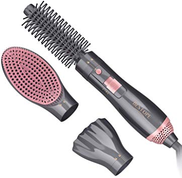 BESTOPE One Step Hair Dryer and Volumizer,3 IN 1 Professional Hair Dryer Brush,Negative Ion Hot Air Brush,Hair Blow Dryer Brush,Hair Straightener Brush Curler, Hair Hot Comb with Anti-Scald Feature for All Hair Types