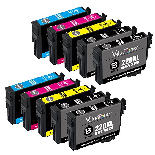 Valuetoner Remanufactured Ink Cartridge Replacement For 220XL, Compatible with WF-2760, WF-2750, WF-2630, WF-2650, WF-2660, XP-320, XP-424, XP-420 High Yield ( 4B, 2C, 2M, 2Y ) 10 Pack