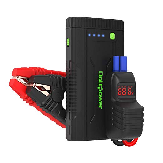 Bolt Power A7P 12V Car Jump Starter 800A Peak Battery Booster for Gasoline Engines up to 6.5L, Diesel Engines up to 4L, Dual USB Ports and Type-C Portable Power Pack, Built-In LED Flashlight