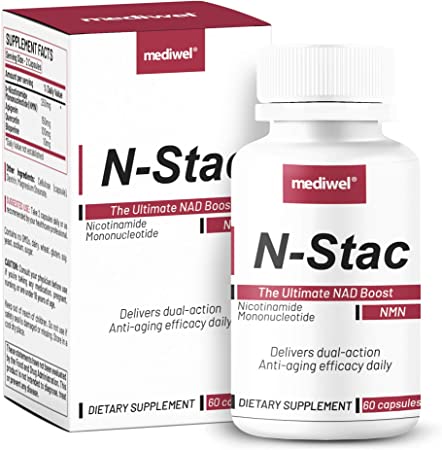 N-Stac-NMN (Nicotinamide Mononucleotide)-The Ultimate NAD Boost- The Most Bioavailable NMN Supplement Featuring Dual-Action NAD Support-Made in USA