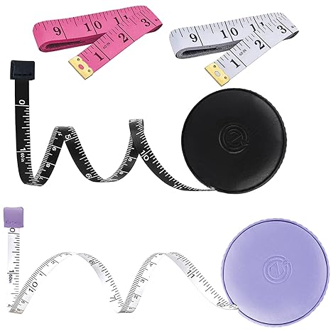 Tape Measure, Retractable Measuring Tape for Body, 4 Pack Tape Measure for Body Cloth Measurement Tape for Sewing Tailor Fabric Measurements, Retractable Tape Measure Double Scale Soft Measuring Tape