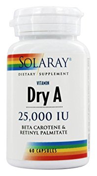 Emulsified Dry Vitamin A 25,000 IU Solaray 60 Caps