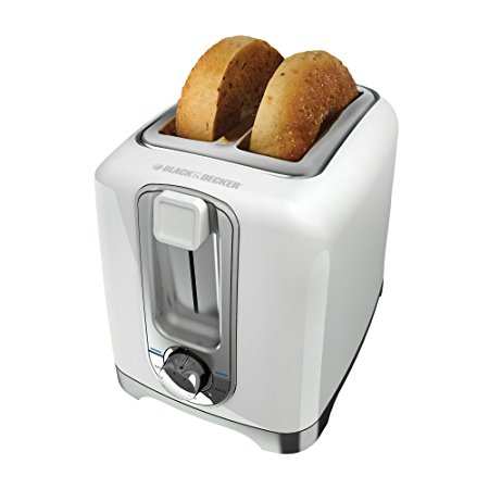 BLACK DECKER TR1256W 2-Slice Toaster, Bagel Toaster, White