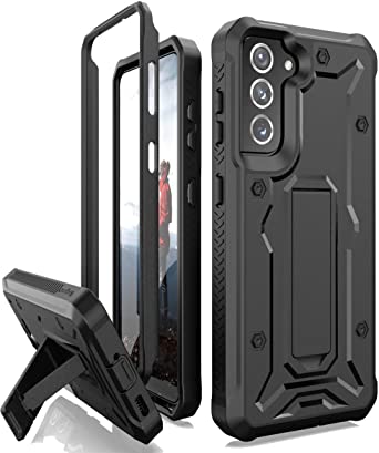 ArmadilloTek Vanguard Compatible with Samsung Galaxy S21 Plus Case, Military Grade Full-Body Rugged with Built-in Kickstand [Screenless Version] - Black