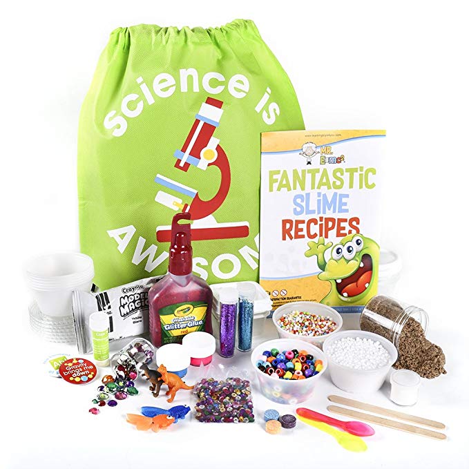 Prime Slime Making Kit Supplies Pack by Mr. E=mc² | DIY Slime Kit for 10  Recipes Does NOT Include Glue or Activator | Beads for Slime, Slime Containers, Crunchy Slime, Glow, Snow, Sand, Glitter