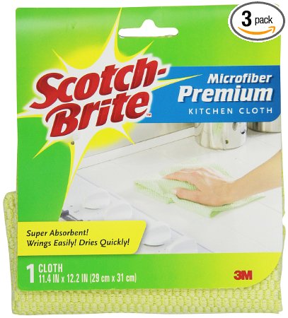 Scotch-Brite Premium Kitchen Cloth, Colors May Vary,  1-Count (Pack of 3)