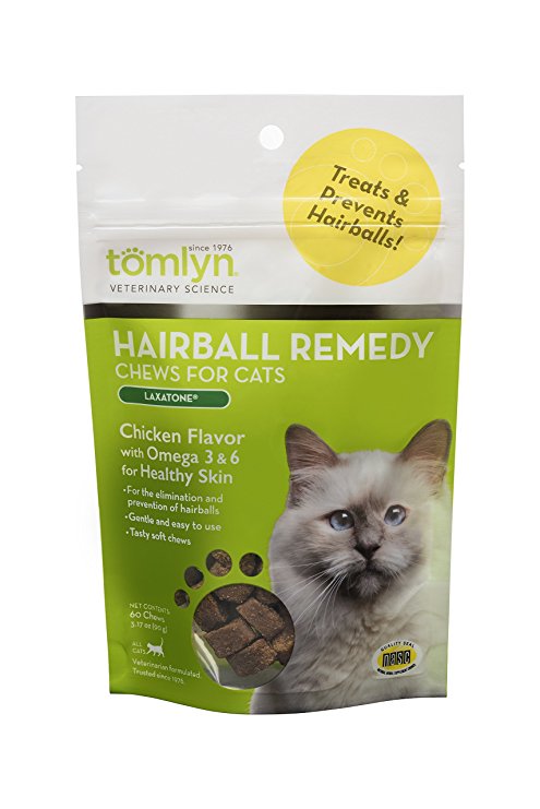 Tomlyn Hairball Remedy 60 Chews for Cats, 3.17-Ounce