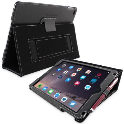 Snugg Leather Case with Kick Stand for Apple iPad Air - Black