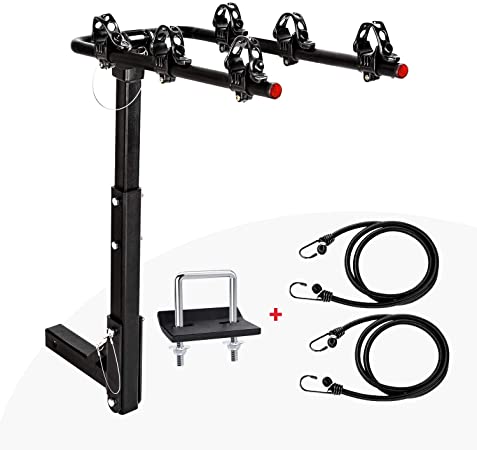 AA Products 3 Bike Rack Platform Hitch Mount Rack Foldable Bicycle Rack for Cars, Trucks, SUV's and Minivans, Fits 2'' Hitch Receiver
