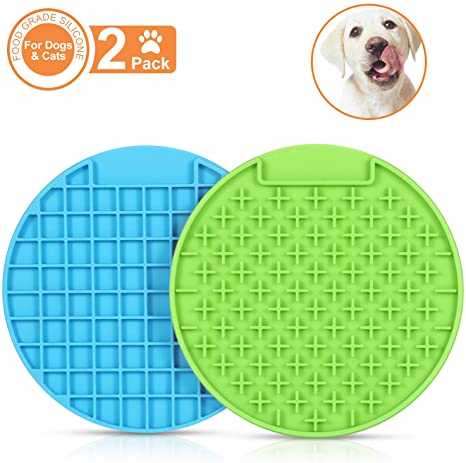 JASGOOD Pet Lick Mat, Slow Feeder Lick Mat-Boredom Distraction-Anxiety Relief Peanut Butter Lick Pad-Promote Health/Fun Feeder Licking Mat for Dogs/Cats