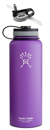 Hydro Flask Insulated Stainless Steel Water Bottle, Wide Mouth, 40-Ounce with Straw Lid