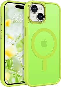 BENTOBEN Compatible with iPhone 15 Plus Case, Translucent Matte Slim Shockproof Magnetic Phone case [Compatible with MagSafe] Women Men Girl Boy Protective Cover for iPhone 15 Plus, Fluorescent Green