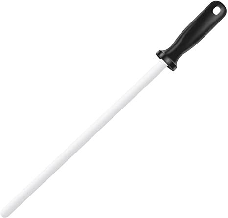 Ceramic Honing Rod, Knife Sharpener Rod Professional Sharpening Rod Stick , for Kitchen,Home&Chef, Firm-Grip Handle (10IN)