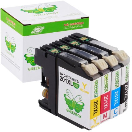 GREENBOX® 1Set Replacement for Brother LC 201XL Ink Cartridges Compatible with Brother MFC J460DW, MFC J480DW, MFC J485DW, MFC J680DW, MFC J880DW, MFC J885DW