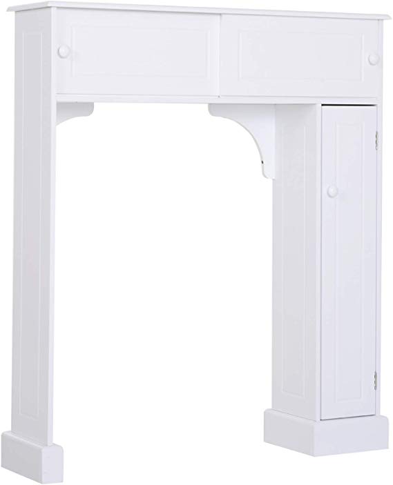 HOMCOM Freestanding Over Toilet Bathroom Storage Cabinet - White