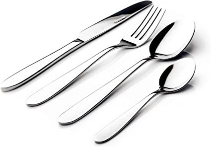 Sabichi Arch 16pc Cutlery Set, Stainless Steel, Silver, 6.3 x 20 x 27 cm