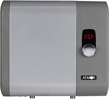 Atmor 18kW 3.73 GPM Electric Tankless Water Heater, ideal for 1 bedroom home, up to 3 simultaneous applications