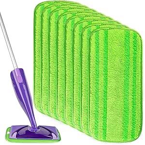 HOMEXCEL Microfiber Mop Pads Compatible with Swiffer Wet Jet, Reusable Machine Washable Swiffer WetJet Mop Pad Refills, Mop Head Replacements for Multi Surface Wet & Dry Cleaning, Pack of 8