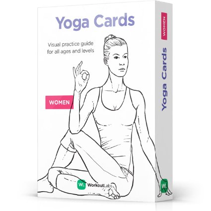 YOGA CARDS by WorkoutLabs: Premium Visual Practice Guide with Essential Poses, Breathing Exercises and Meditation - #1 Bestselling Illustrated Plastic Flash Cards Deck for All Ages & Experience Levels