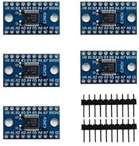 DEVMO 5pcs 3.3V 5V TXS0108E High Speed Full Duplex Shifter 8 Way 8 Channel Logic Level Conversion Module 8-Bit 8 CH Logic Level Bi-Directional Voltage Converter Compatible with Ar-duino Raspberry Pi