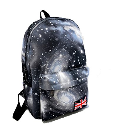 Acefast INC Galaxy Pattern Unisex Travel Backpack Canvas Leisure Bags School Bag (black)