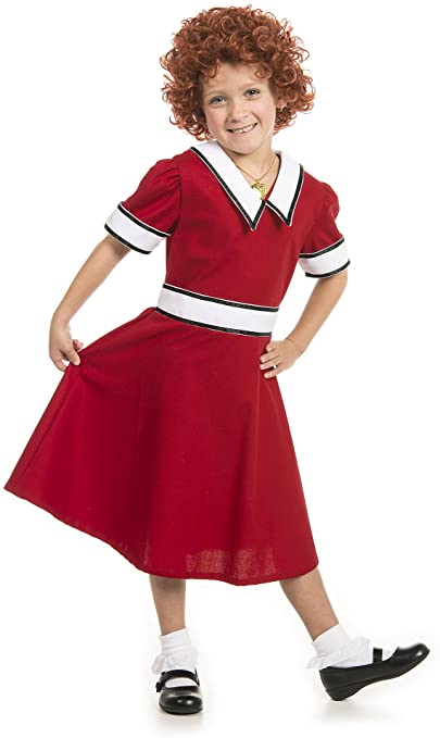 Little Orphan Annie Costume with Wig Youth/Child (Large, Red, Size Large 10/12