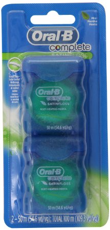 Oral-B Complete Satin Floss Mint, 50m, Twin Pack