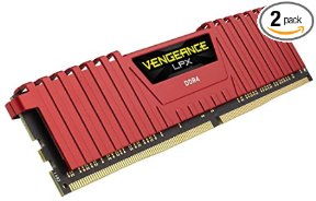 Corsair Vengeance LPX 16GB (2x8GB) DDR4 DRAM 2666MHz (PC4-21300) C16 Memory Kit - Red (CMK16GX4M2A2666C16R)