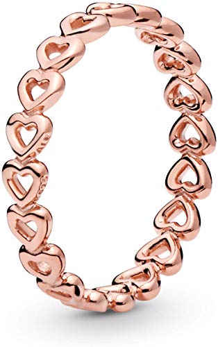 Pandora Jewelry - Band of Hearts Ring for Women in Pandora Rose