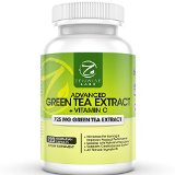 Green Tea Extract Supplement - Decaffeinated Vegetarian Pills for Weight Loss - Natural Fat Burner With Vitamin C - 725 mg Capsules - 120 VCaps - Regulates Cholesterol and Immune System