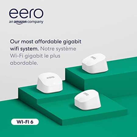 Introducing Amazon eero 6  dual-band mesh Wi-Fi 6 system, with built-in Zigbee smart home hub and 160MHz client device support (3-pack)