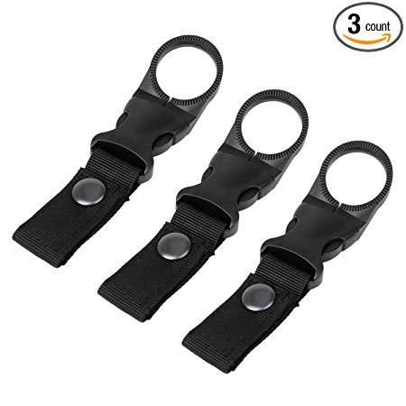 Flammi 3Pcs Hanging Buckle Portable Water Bottle Ring Holder Mineral Water Bottle Clip for Backpack Belt Outdoor Camping Hiking Traveling