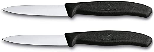 Victorinox VIC-6.7603.B Swiss Classic Paring - 2 Packs 3¼” Spear Point Straight Blade Black