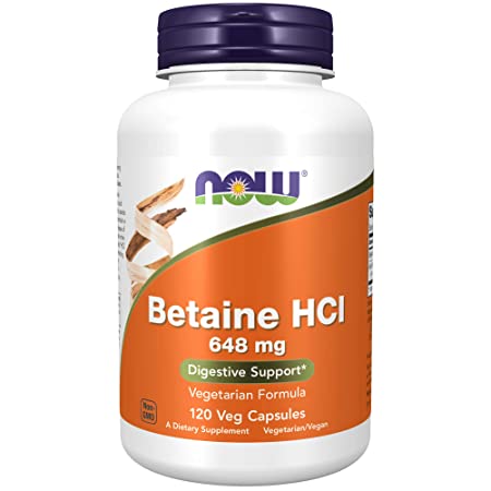 Now Foods, Betaine HCL, 648 mg, 120 Veggie Caps