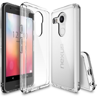 Nexus 5X Case, Ringke [Fusion] Clear PC Back TPU Bumper w/ Screen Protector [Drop Protection/Shock Absorption Technology][Attached Dust Cap] For LG Google Nexus 5X - Crystal View