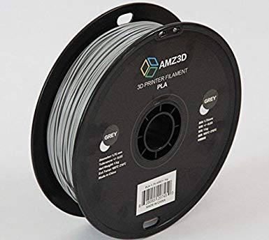 1.75mm Grey PLA 3D Printer Filament - 1kg Spool (2.2 lbs) - Dimensional Accuracy  /- 0.03mm