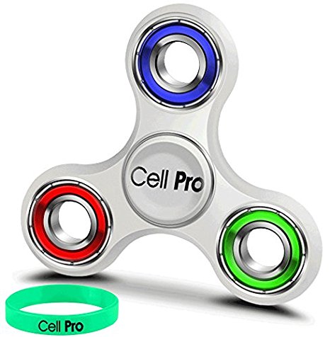 CellPRO Fidget Spinner - Tri-Spinner Fidget Toy for Anxiety and ADHD - Premium Quality EDC Focus Toy for Kids & Adults - Best Stress Reducer, Giving Up Smoking, Boredom and Relaxation Toy