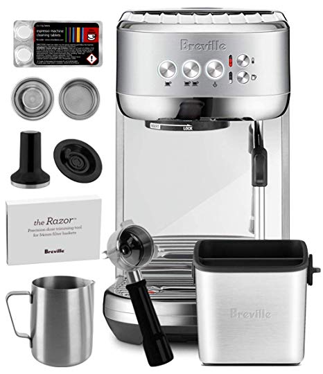 Breville BES500BSS Bambino Plus Espresso Machine Brushed Stainless Steel   Manufacturer's Warranty   Knock Box Mini