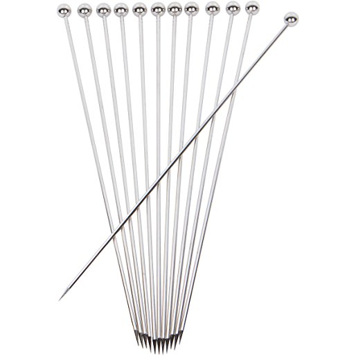 Extra Long Stainless Steel 8" Cocktail Picks (Set of 12)